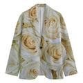 White Rose Print Men's Blazer