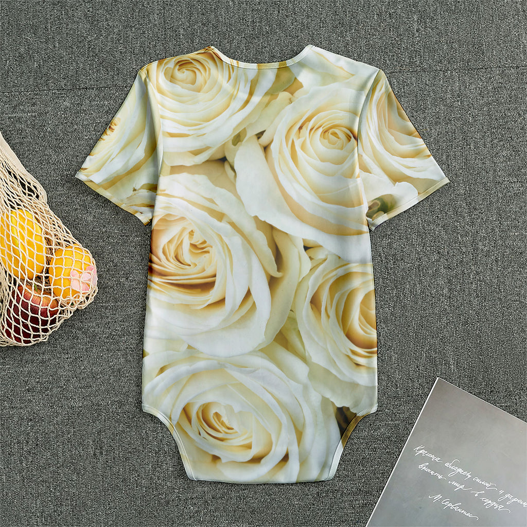 White Rose Print Men's Bodysuit