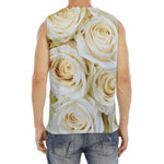 White Rose Print Men's Fitness Tank Top