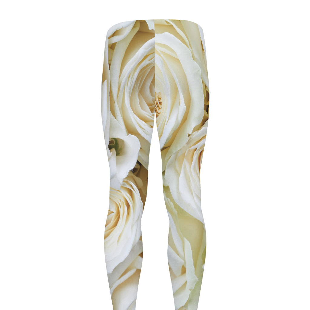 White Rose Print Men's leggings