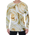 White Rose Print Men's Long Sleeve T-Shirt