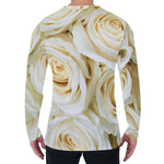 White Rose Print Men's Long Sleeve T-Shirt