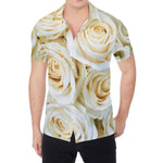 White Rose Print Men's Shirt