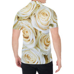 White Rose Print Men's Shirt