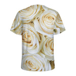 White Rose Print Men's Sports T-Shirt