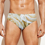 White Rose Print Men's Swim Briefs