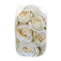 White Rose Print Mesh Laundry Hamper