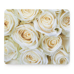 White Rose Print Mouse Pad