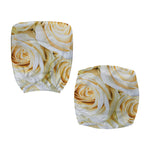 White Rose Print Office Chair Cover