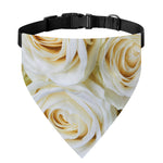 White Rose Print Over The Collar Dog Bandana