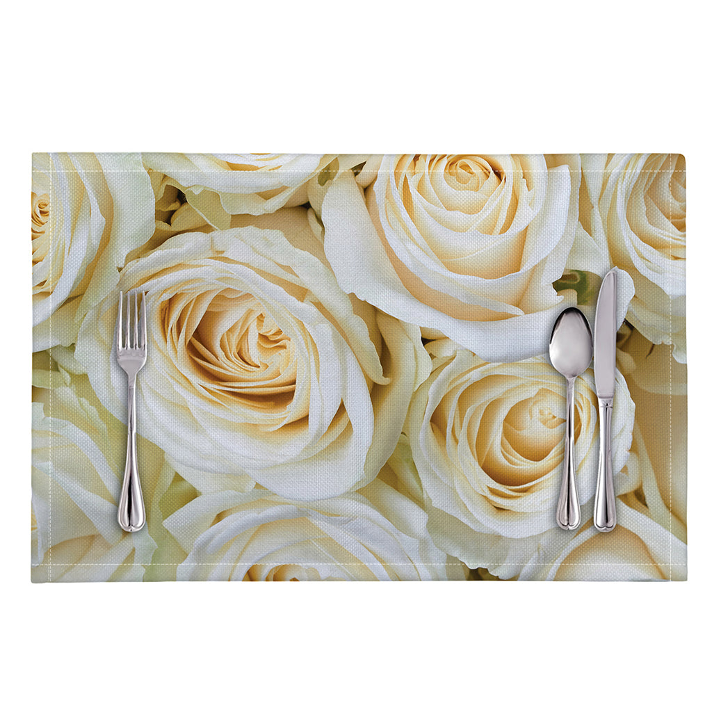 White Rose Print Placemat