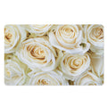 White Rose Print Polyester Doormat