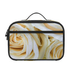 White Rose Print Portable Lunch Bag
