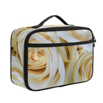 White Rose Print Portable Lunch Bag