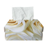 White Rose Print Rectangle Tissue Box Cover