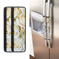 White Rose Print Refrigerator Handle Covers