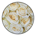 White Rose Print Round Floor Mat