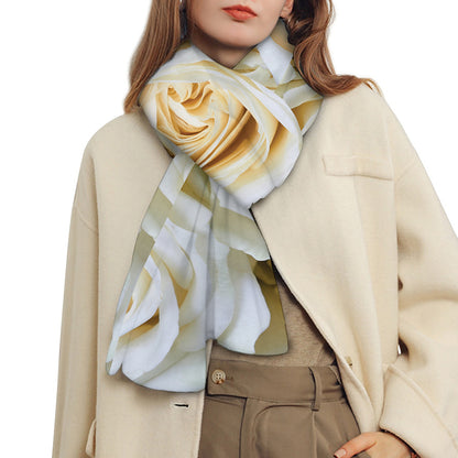 White Rose Print Scarf