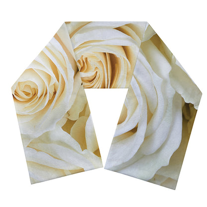White Rose Print Scarf