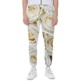 White Rose Print Joggers