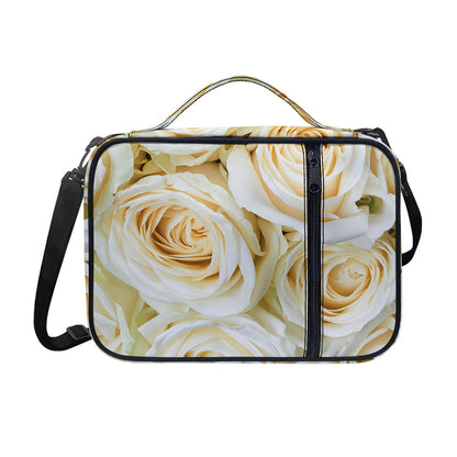 White Rose Print Shoulder Strap Bible Bag
