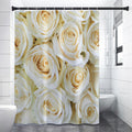 White Rose Print Shower Curtain