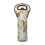 White Rose Print Single Neoprene Wine Tote