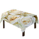 White Rose Print Tablecloth