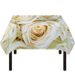 White Rose Print Tablecloth