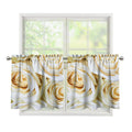 White Rose Print Tier Curtains