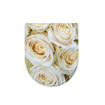 White Rose Print Toilet Lid Cover