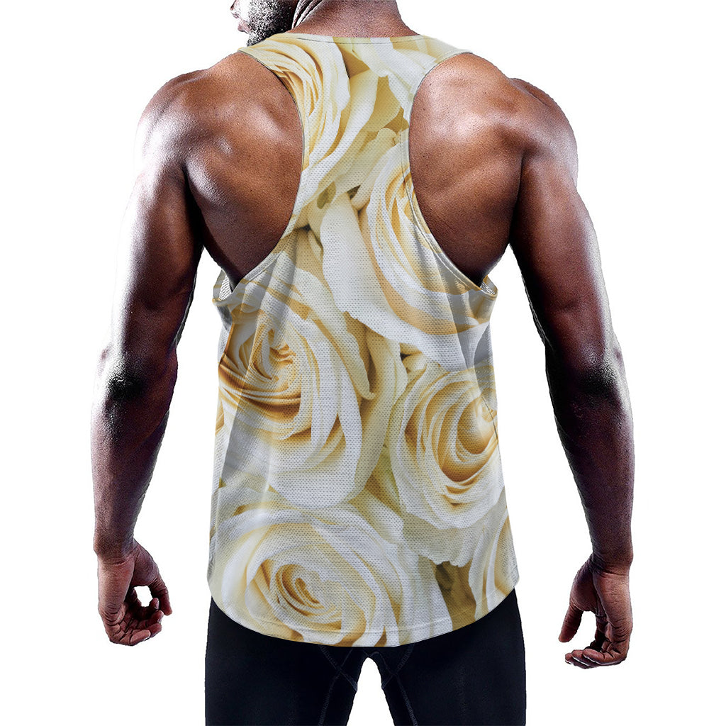 White Rose Print Training Tank Top