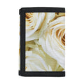 White Rose Print Trifold Wallet