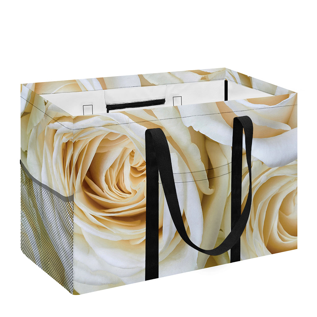 White Rose Print Utility Tote Bag