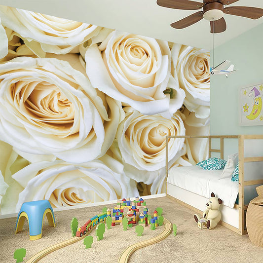 White Rose Print Wall Sticker