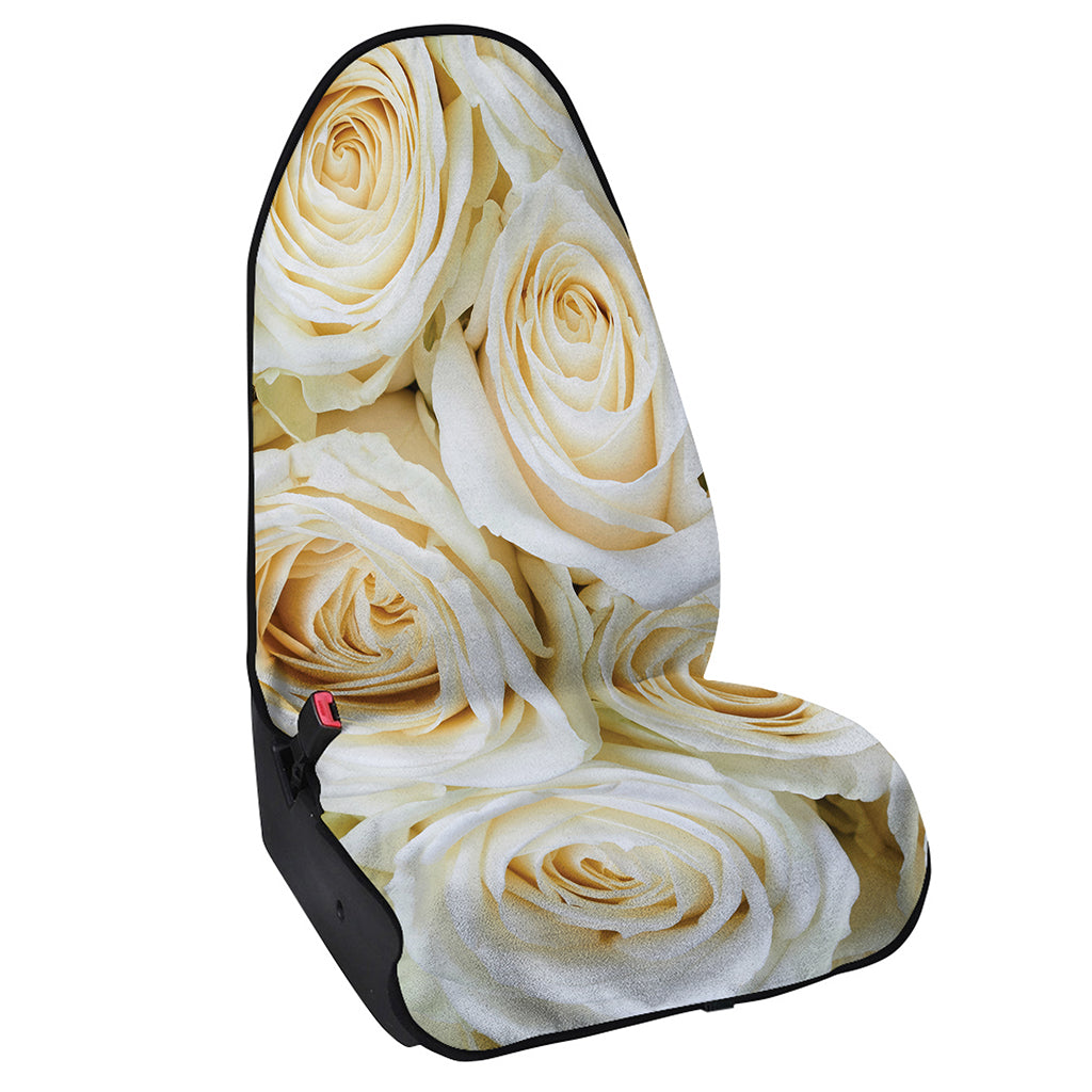 White Rose Print Waterproof Car Seat Cover