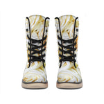 White Rose Print Winter Boots