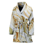 White Rose Print Women's Bathrobe