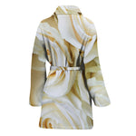 White Rose Print Women's Bathrobe