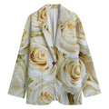 White Rose Print Women's Blazer