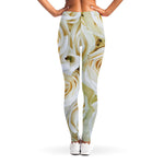 White Rose Print Women's Leggings
