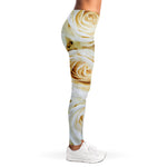 White Rose Print Women's Leggings