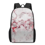 White Ruby Marble Print 17 Inch Backpack