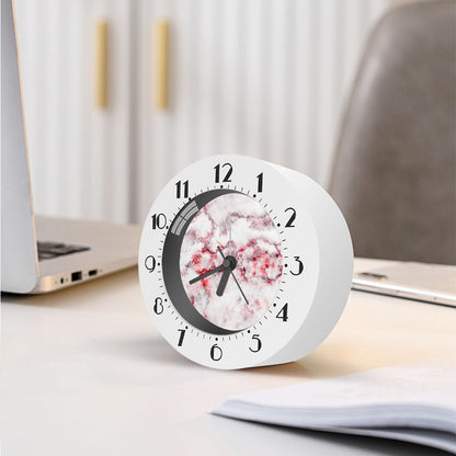 White Ruby Marble Print Alarm Clock