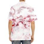 White Ruby Marble Print Aloha Shirt