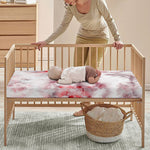 White Ruby Marble Print Baby Crib Sheet