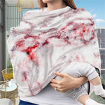 White Ruby Marble Print Baby Seat Cover