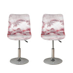 White Ruby Marble Print Bar Stool Covers