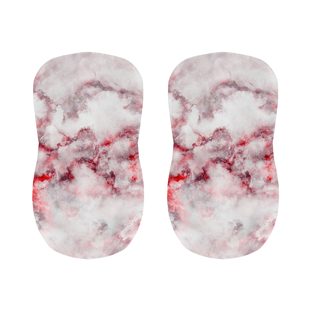 White Ruby Marble Print Bar Stool Covers