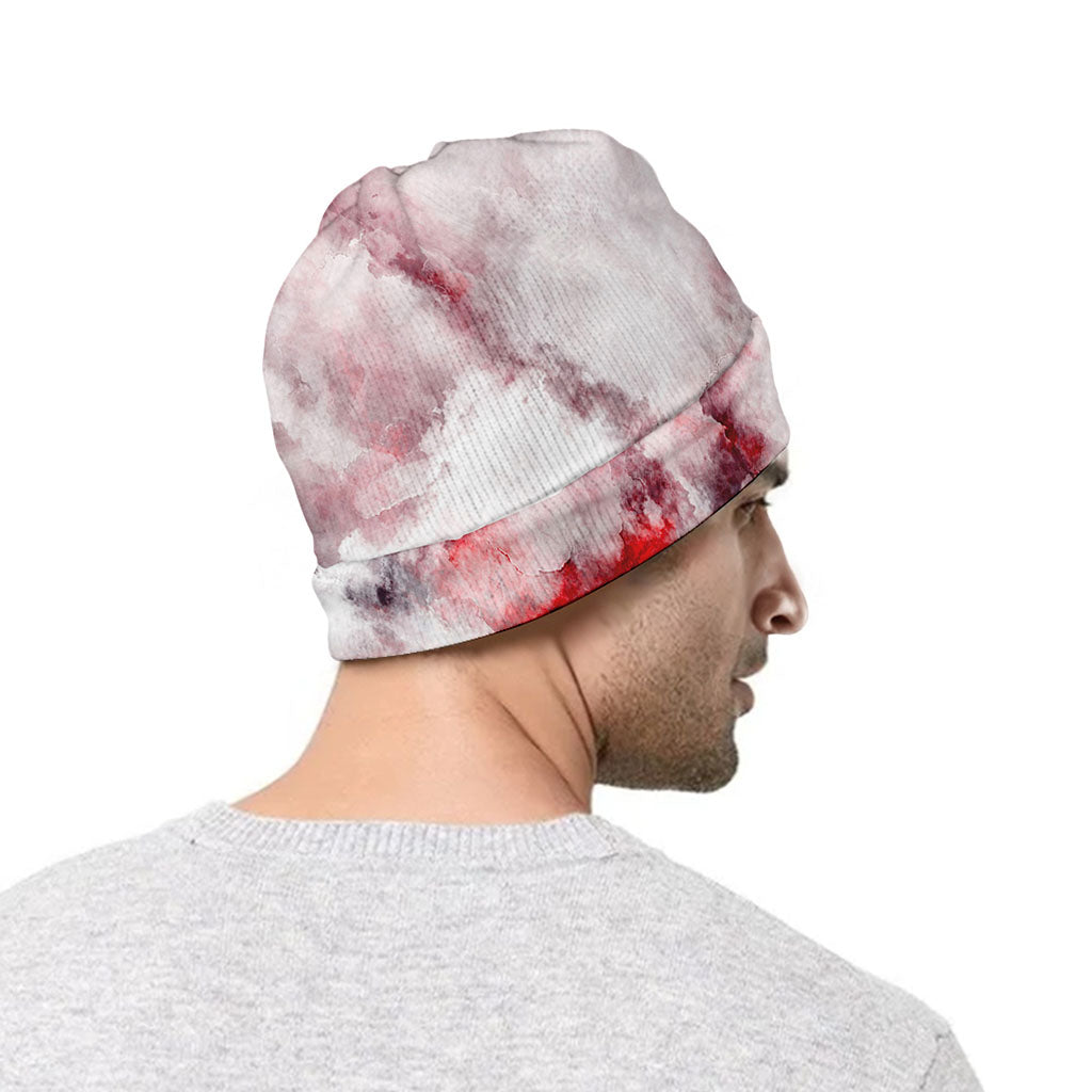 White Ruby Marble Print Beanie